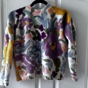 Sezane Larissa Jumper Fleurs Multico - Size XS
